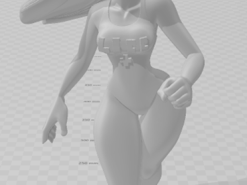 Bonecos style 3d manga anime femme sauveteur salva vidas caricato Modèles 3D en vedette