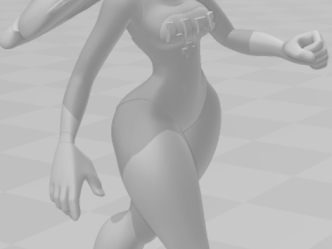 Bonecos style 3d manga anime femme sauveteur salva vidas caricato Modèles 3D en vedette