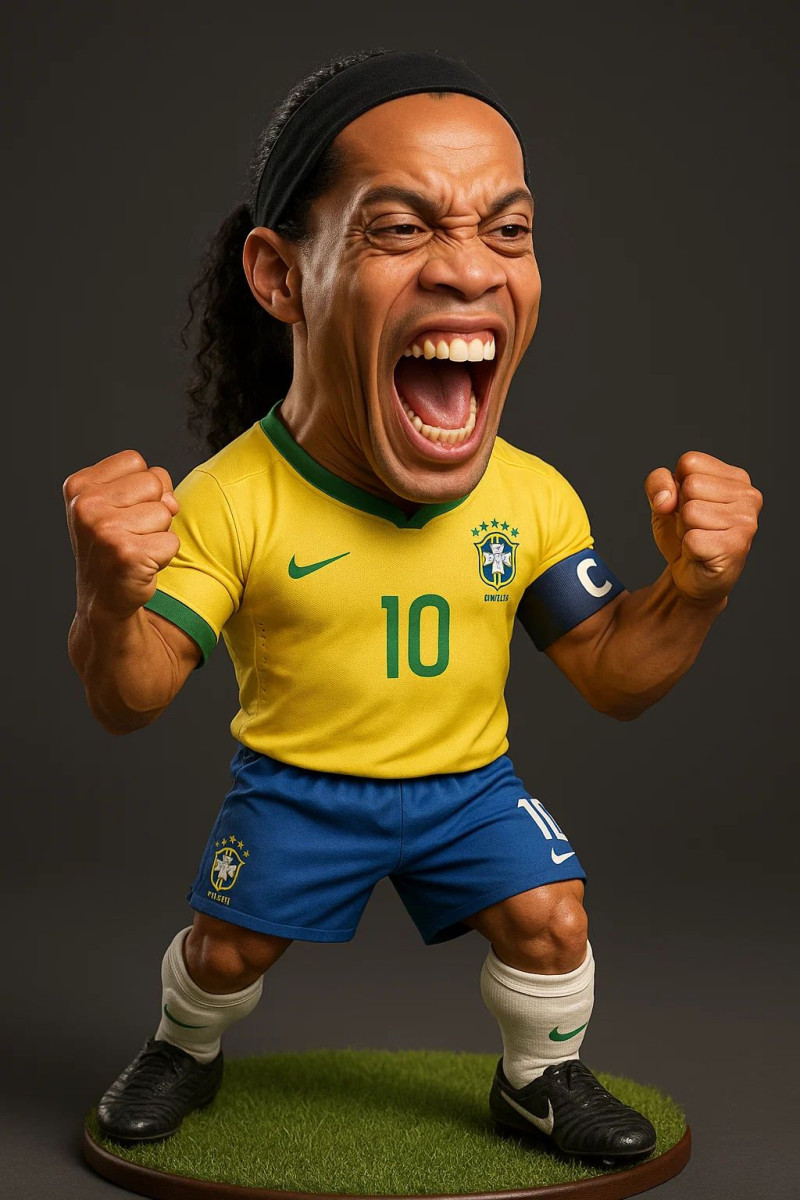 Bonecos 3d スタイル マンガ アニメ 男性 ロナウジーニョ ガウチョ r10 カリカート 3Dプリントモデル .c4d .max .obj .3ds .fbx .stl .blend 