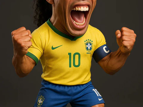 Bonecos 3d style manga anime man ronaldinho gaucho r10 caricato 3D Print Model