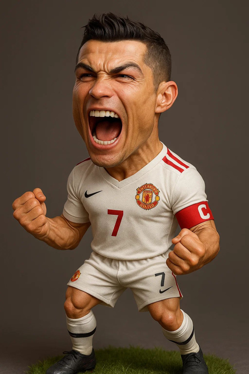 Bonecos 3D-Stil Manga Anime Mann CR7 Caricato 3D Druckmodell .c4d .max .obj .3ds .fbx .stl .blend 