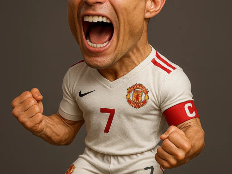 Bonecos 3d style manga anime man cr7 caricato Modello di stampa 3D