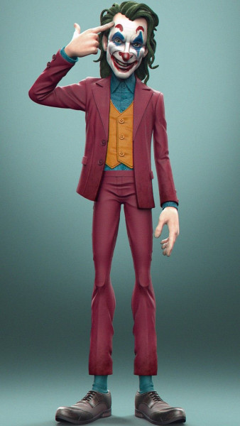 Bonecos style 3d manga anime homme coringa caricato Modèles 3D en vedette .c4d .max .obj .3ds .fbx .stl .blend 