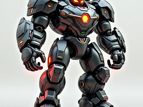 Bonecos 3d style manga anime man warrior android robo caricato Modello di stampa 3D