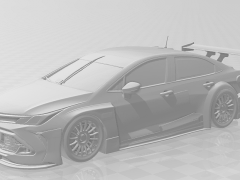 Bonecos 3d stil manga anime araba tarzı corolla stok araba karikatür 3D Baskı Modeli