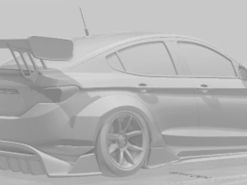 Bonecos 3d style manga anime car style stock car race tuning caricato 3D Print Model