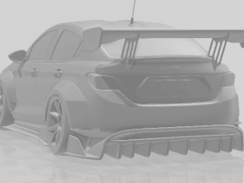Bonecos 3d style manga anime car style stock car race tuning caricato 3D Print Model