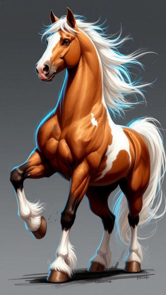 Bonecos 3d стиль манга аниме лошадь cavalo caricato 3D Принт Модель .c4d .max .obj .3ds .fbx .stl .blend 