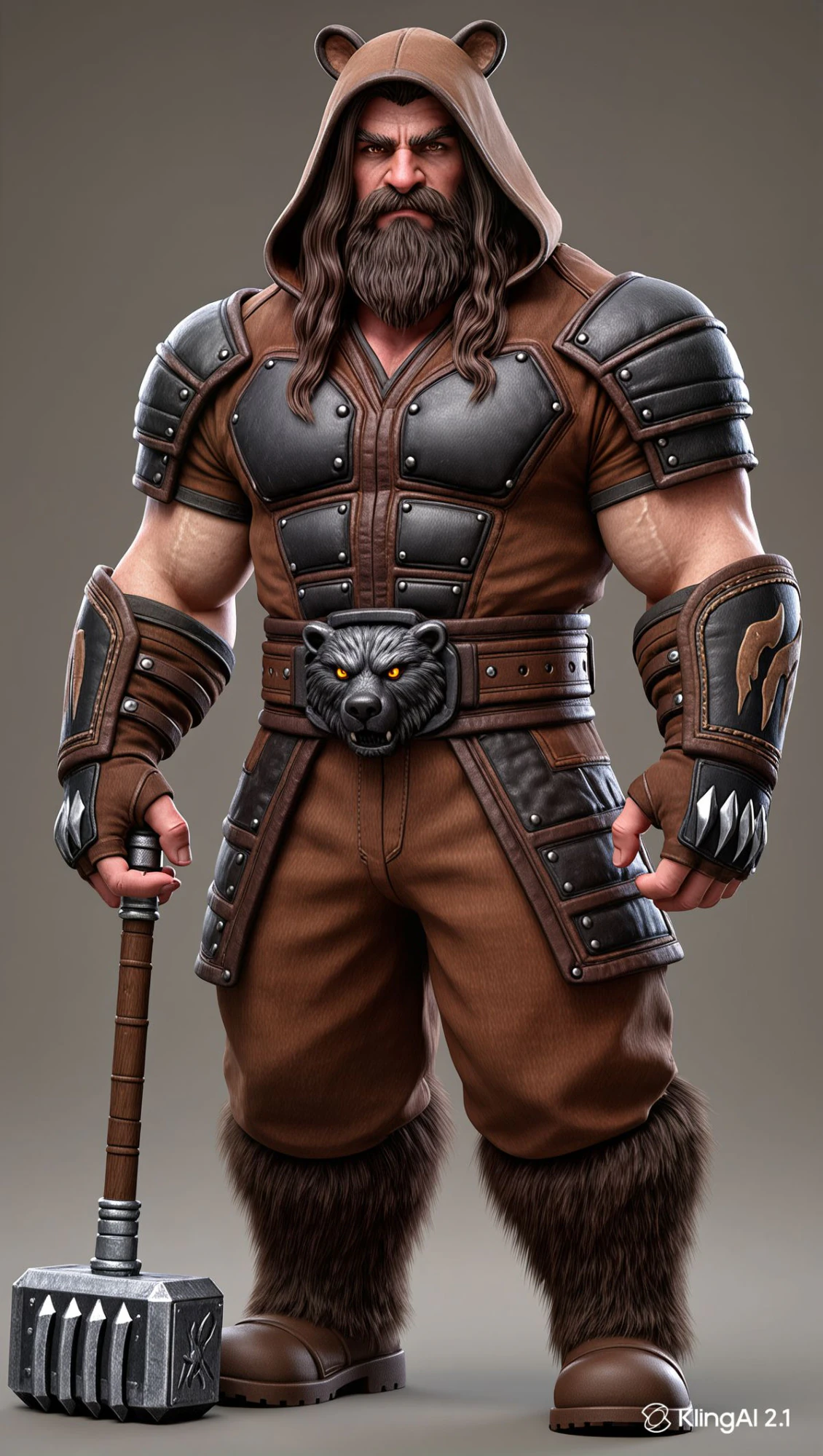 Bonecos 3d style manga animewarrior bear guerreiro urso caricato 3D Print Model .c4d .max .obj .3ds .fbx .stl .blend 