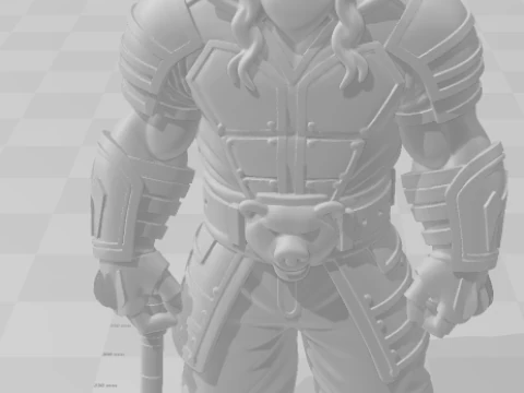 Bonecos 3d style manga animewarrior bear guerreiro urso caricato 3D Print Model
