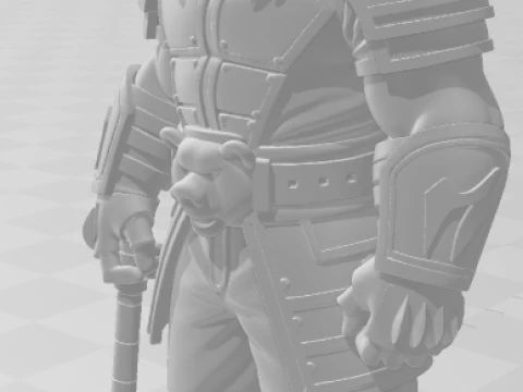 Bonecos 3d style manga animewarrior bear guerreiro urso caricato 3D Print Model