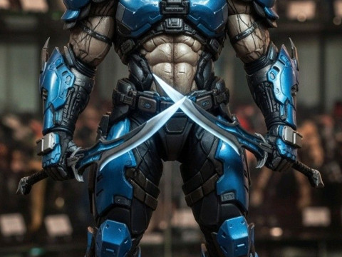 Bonecos estilo 3d mangá anime estilo guerreiro predador caricato Modelo de Impressão 3D