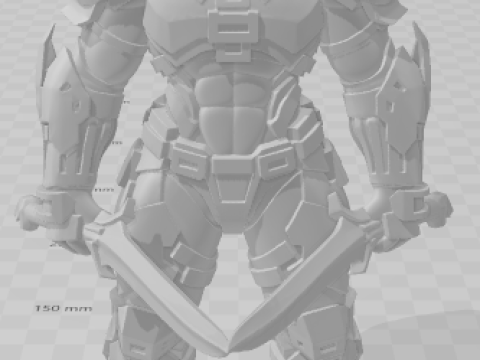 Bonecos style 3d manga anime style guerrier prédateur caricato Modèles 3D en vedette