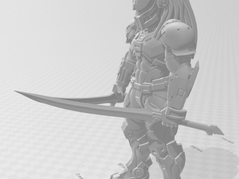 Bonecos style 3d manga anime style guerrier prédateur caricato Modèles 3D en vedette