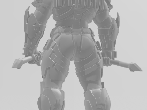 Bonecos style 3d manga anime style guerrier prédateur caricato Modèles 3D en vedette