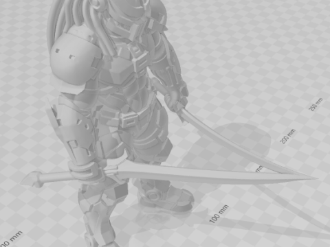 Bonecos style 3d manga anime style guerrier prédateur caricato Modèles 3D en vedette