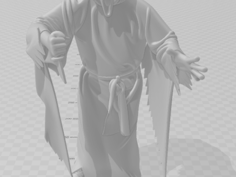 Bonecos 3D-stijl manga anime spookgezicht caricato 3D printmodel