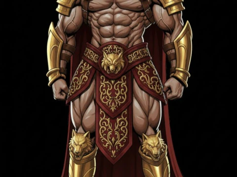 Bonecos 3d style manga anime warrior god war caricato 3D Print Model