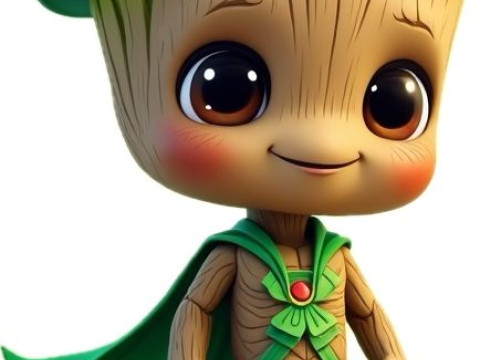 Bonecos estilo 3d mangá anime groot heróis da marvel caricato Modelo de Impressão 3D
