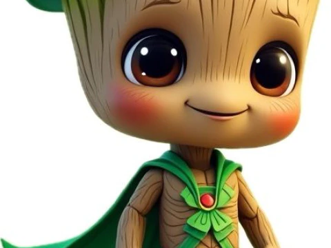 Bonecos estilo 3d manga anime groot marvel heroes caricato Modelo de impresión 3D