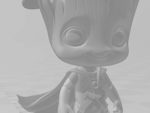 Bonecos 3d style manga anime groot marvel heroes caricato 3D Print Model