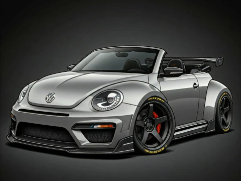 Bonecos 3d style manga anime car fusca beetle caricato 3D Print Model