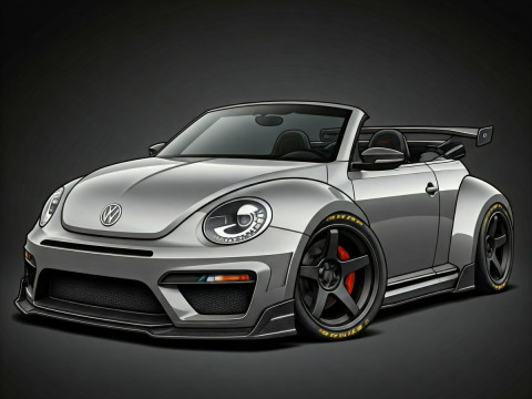 Bonecos estilo 3d mangá anime carro fusca besouro caricato Modelo de Impressão 3D