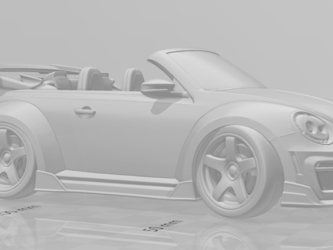 बोनकोस 3डी स्टाइल मंगा एनीमे कार फ्यूस्का बीटल कैरिकैटो 3D प्रिंट मॉडल