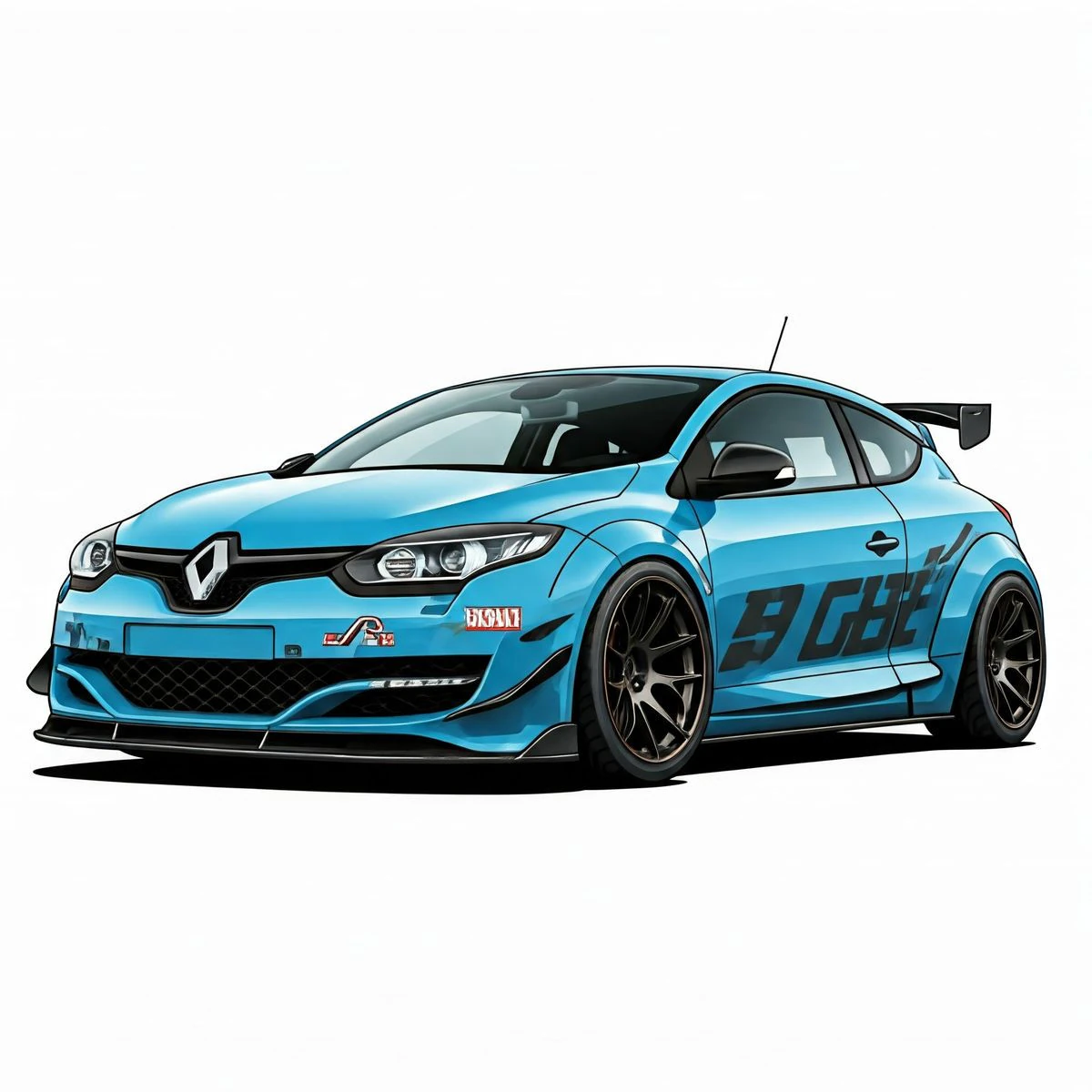 Bonecos 3d style manga anime car racing tuning caricato 3D Print Model .c4d .max .obj .3ds .fbx .stl .blend 