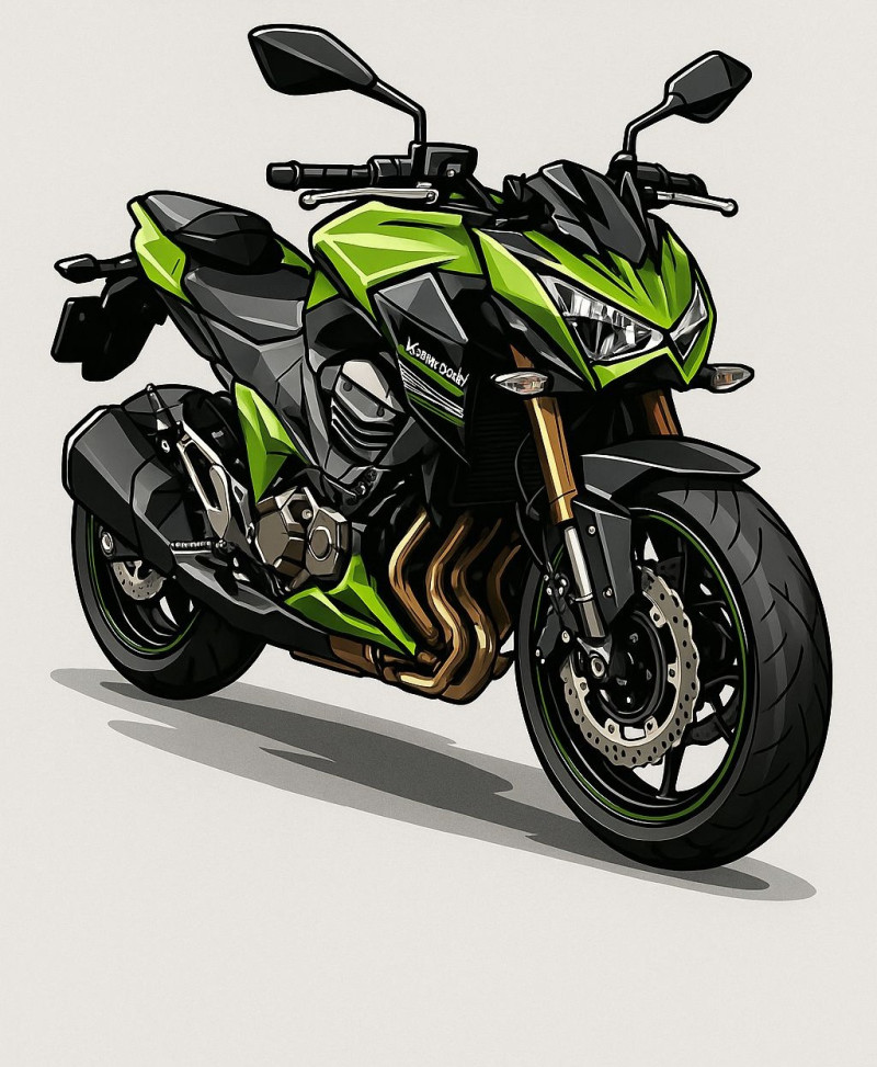 Bonecos 3D-Stil Manga Anime Auto Motorrad Moto Kawasaki Caricato 3D Druckmodell .c4d .max .obj .3ds .fbx .stl .blend 