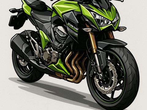 Bonecos estilo 3d mangá anime carro motocicleta moto kawasaki caricato Modelo de Impressão 3D