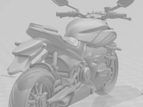Bonecos 3d style manga anime car motorcycle moto ducati streetfighter caricato 3D Print Model