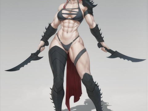 Bonecos estilo 3d mangá anime mulheres guerreiras caricato Modelo de Impressão 3D