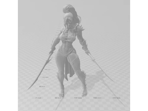 Bonecos 3d style manga anime women warrior caricato 3D Print Model
