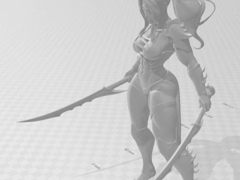 Bonecos 3d style manga anime women warrior caricato 3D Print Model