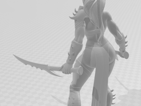 Bonecos estilo 3d mangá anime mulheres guerreiras caricato Modelo de Impressão 3D
