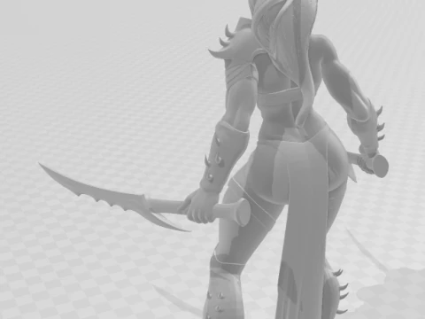 Bonecos 3d style manga anime women warrior caricato 3D Print Model