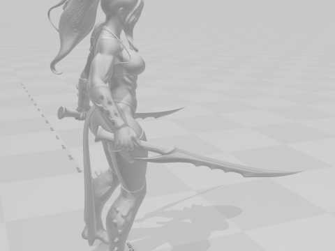 Bonecos estilo 3d mangá anime mulheres guerreiras caricato Modelo de Impressão 3D