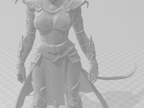Bonecos 3d style manga anime women scorpion warrior caricato 3D Print Model
