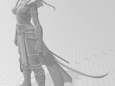 Bonecos 3d style manga anime women scorpion warrior caricato 3D Print Model