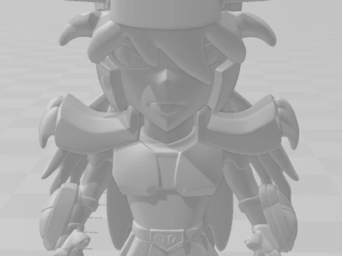 Bonecos 3d style manga anime saint seiya drago shiryu warrior caricato 3D Print Model