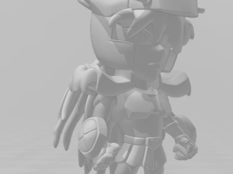Bonecos 3d style manga anime saint seiya drago shiryu warrior caricato 3D Print Model