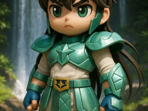 Bonecos 3d style manga anime saint seiya dragon shiryu guerriero caricato Modello di stampa 3D