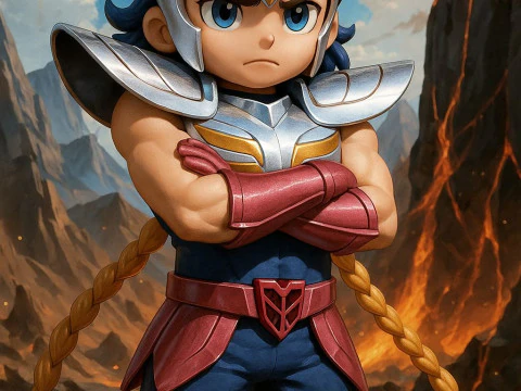 Bonecos estilo 3d manga anime saint seiya ikki guerrero caricato Modelo de impresión 3D