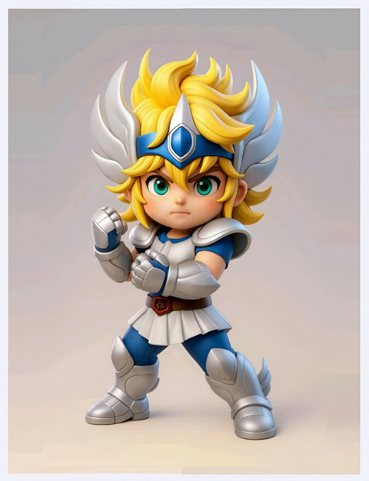 Bonecos 3d style manga anime saint seiya hyoga warrior caricato 3D Print Model .c4d .max .obj .3ds .fbx .stl .blend 