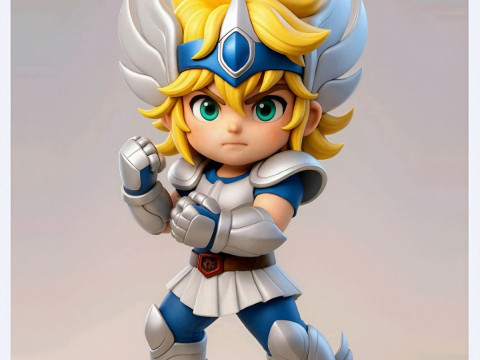 Bonecos 3d style manga anime saint seiya hyoga warrior caricato 3D Print Model