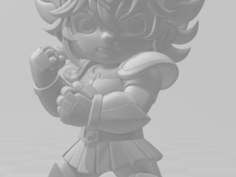 Bonecos 3d style manga anime saint seiya hyoga warrior caricato 3D Print Model