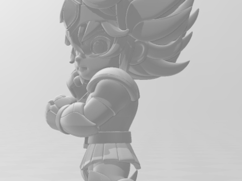 Bonecos 3D 风格漫画动漫圣斗士星矢 Hyoga 战士 caricato 3D 打印模型