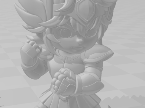 Bonecos 3D 风格漫画动漫圣斗士星矢 Hyoga 战士 caricato 3D 打印模型