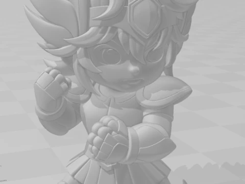 Bonecos 3d style manga anime saint seiya hyoga warrior caricato 3D Print Model